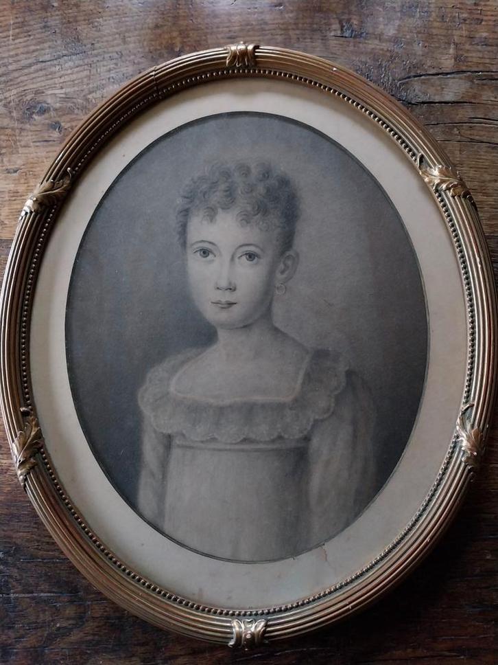 Portret van Lijdra van Hogendorp originele tekening., Antiek en Kunst, Kunst | Tekeningen en Foto's, Ophalen of Verzenden