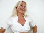 *Abfab Vintage Katoenen Korte Authentieke Dirndl Blouse 38*, Maat 38/40 (M), Wit, Ophalen of Verzenden, Zo goed als nieuw