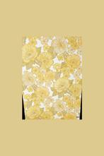5110 Vintage bloemenbehang okergeel retro 70s swiet, Huis en Inrichting, Stoffering | Behang, Verzenden, Wit