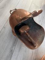 Antieke Koperen Kolenkit met Schep en Pook, Ophalen of Verzenden, Koper