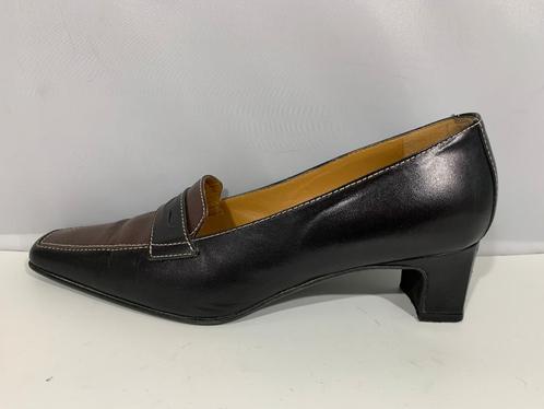 Antonio Paolo, mt 38.5 Elegante bruin zwarte schoenen., Kleding | Dames, Schoenen, Zo goed als nieuw, Schoenen met lage hakken