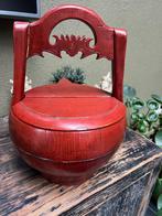 Chinese water emmer bucket chinees hout houtsnijwerk vintage, Ophalen of Verzenden