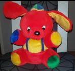 Vintage knuffel 1992, meerkleurig, rood, geel, groen, Ophalen of Verzenden, Zo goed als nieuw, Hond