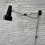 midcdentury wandlamp / hengellamp zwart staal - industrieel, Huis en Inrichting, Lampen | Wandlampen, Gebruikt, Midcentury modern