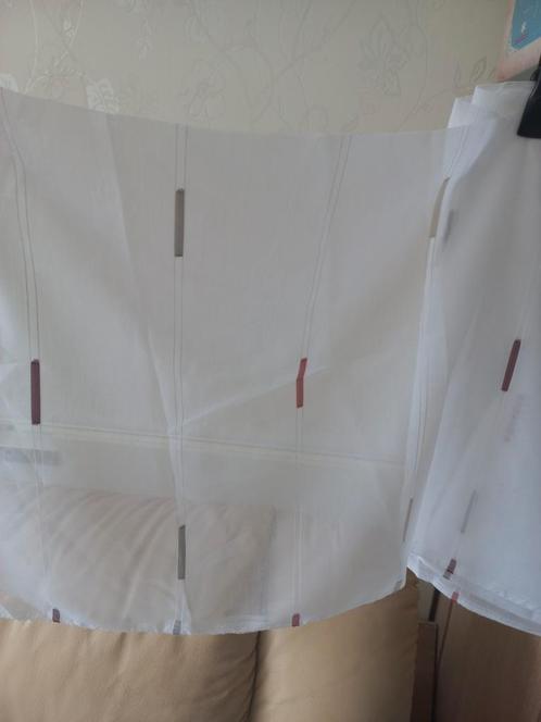 3x Coupon Vitrage Wit / Val 50 cm hoog, Huis en Inrichting, Stoffering | Gordijnen en Lamellen, Nieuw, 200 cm of meer, 200 cm of meer