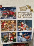 Prachtige doos met 5 legpuzzels van Kerst., Ophalen of Verzenden, 500 t/m 1500 stukjes, Nieuw
