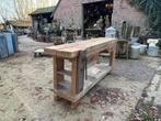 Timmermanswerkbank of industriële houten werkbank sidetable, Antiek en Kunst, Curiosa en Brocante, Ophalen