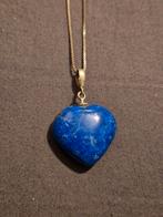 Lapis Lazuli hart edelsteenhanger, Blauw, Gebruikt, Ophalen of Verzenden, Steen of Mineraal
