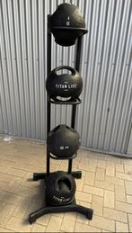 Titan life full grip medicine ball PRO set 4-6-8-10 + rek, Ophalen, Gebruikt