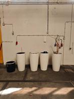 Set van 4 kunst stof planten potten wit 40x75cm, Ophalen, Kunststof, Gebruikt, 40 cm of meer