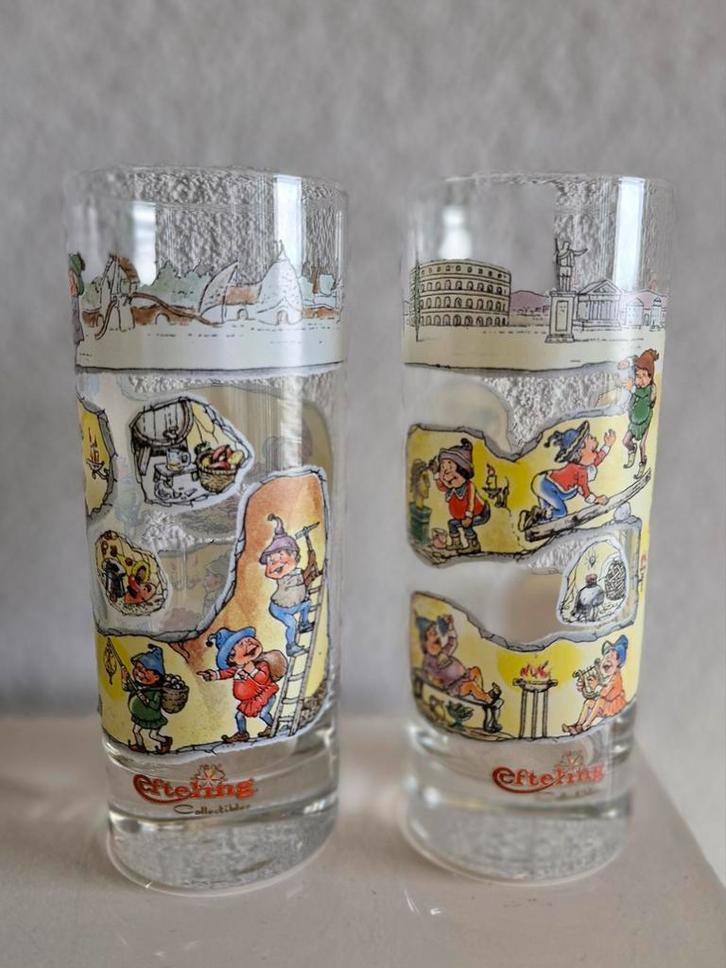 Twee Glazen Efteling, Verzamelen, Efteling, Zo goed als nieuw, Gebruiksvoorwerp, Ophalen of Verzenden