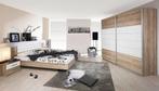 Slaapkamer Complete set Barca eiken sanremo wit-grijs-SALE-, Ophalen of Verzenden, Nieuw, Tweepersoons