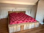 Mooi stevig steiger houten tweepersoonsbed, 160x200 matras, Ophalen, Gebruikt, Tweepersoons
