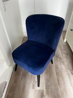 Blauwe stoel / fauteuil / stoeltje fluweel, Ophalen, Zo goed als nieuw