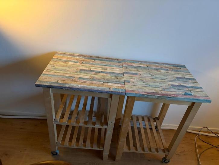 IKEA's Bekvam keukentrolley, Huis en Inrichting, Tafels | Sidetables, Gebruikt, 50 tot 75 cm, 50 tot 100 cm, Rechthoekig, Overige houtsoorten