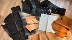 Diverse stukken leer, suede (fournituren, stof), Gebruikt, Bruin, Leer of Kunstleer, Ophalen of Verzenden