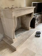 open haard zandsteen met roosters en rookkap, Huis en Inrichting, Haarden, Ophalen, Gebruikt, Vrijstaande haard, Overige soorten