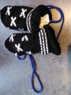 Zwarte babywanten zonder duim met witte accenten, one size, Kinderen en Baby's, Babykleding | Mutsen, Sjaals en Wanten, Ophalen