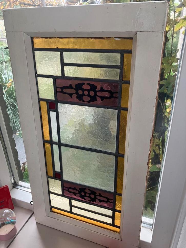 Oud Glas in Lood Raam, Antiek en Kunst, Antiek | Glas en Kristal, Ophalen