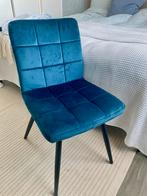 Petrol velours stoel - zo goed als nieuw!, Huis en Inrichting, Stoelen, Ophalen, Blauw, Zo goed als nieuw, Eén