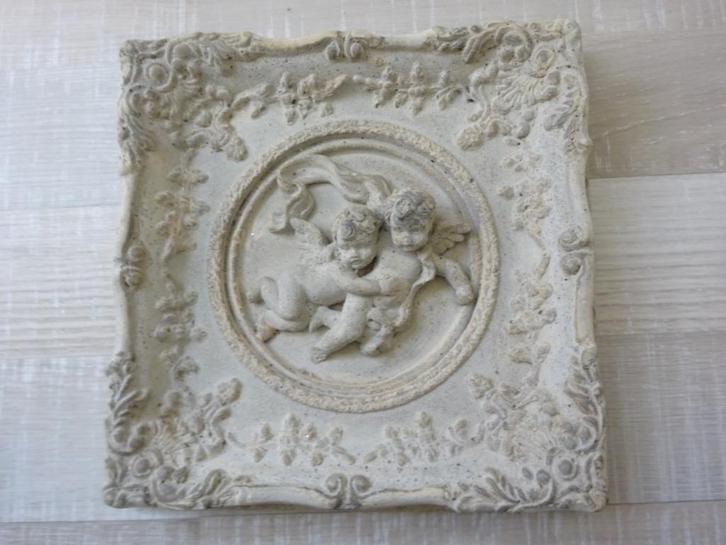 BROCANTE TEGEL/TABLEAU MET ENGELEN, Antiek en Kunst, Curiosa en Brocante, Ophalen of Verzenden