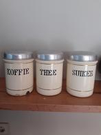 Vintage Koffie, Thee, Suiker Potten, Antiek en Kunst, Antiek | Emaille, Ophalen of Verzenden