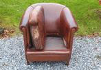 Schapenleren clubfauteuil, Huis en Inrichting, Fauteuils, Ophalen, Gebruikt, 75 tot 100 cm, 50 tot 75 cm