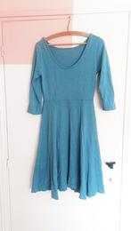 Blauwe vintage gebreide jurk, Maat 38/40 (M), Zo goed als nieuw, Vintage, Knielengte