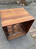 Wijnkastje teakhout, Huis en Inrichting, Teakhout, Ophalen of Verzenden, Zo goed als nieuw, Minder dan 50 cm