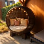 Grote rotan cocoon stoel – stijlvol & comfortabel loungen, Ophalen, Rotan, Stoel, Loungeset
