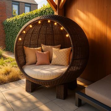 Grote rotan cocoon stoel – stijlvol & comfortabel loungen beschikbaar voor biedingen