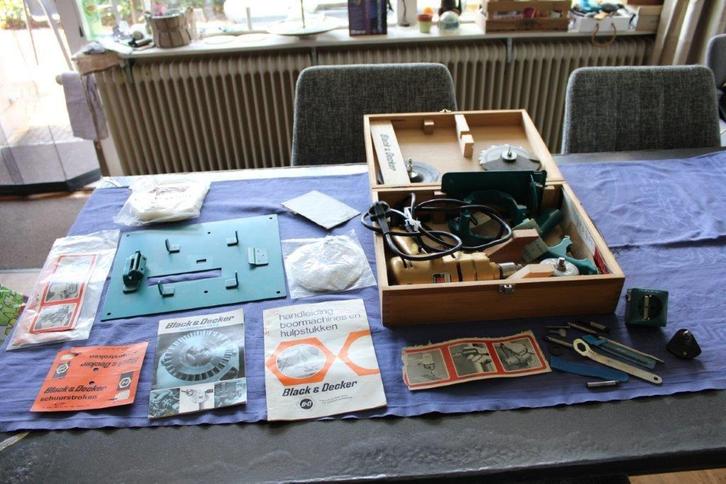 Complete Black Decker multi tool set in originele doos 1972, Antiek en Kunst, Antiek | Gereedschap en Instrumenten, Ophalen of Verzenden