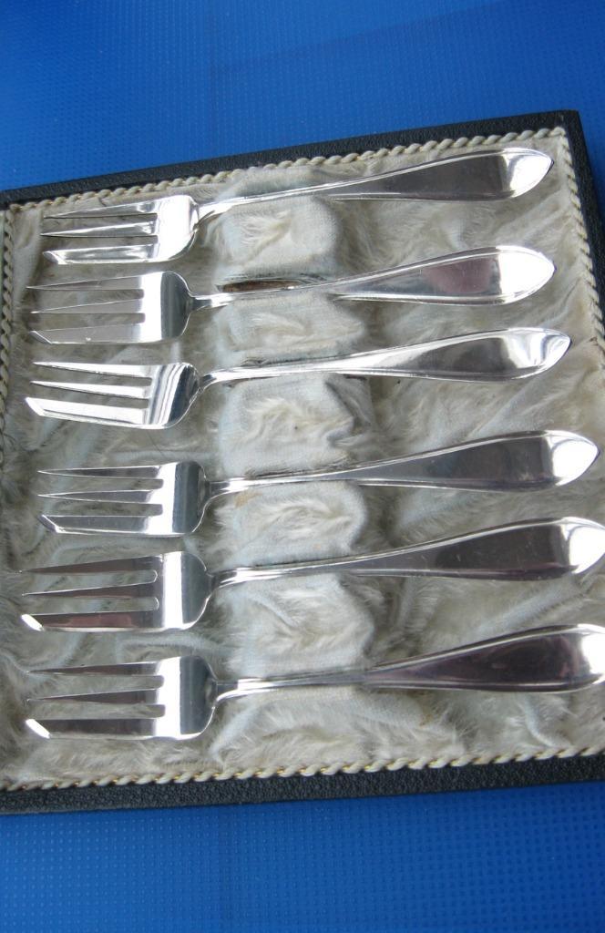 Zilveren gebaks vorkjes in doosje, Antiek en Kunst, Antiek | Goud en Zilver, Zilver, Verzenden