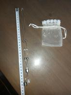 Zilver ketting, 925, 3 glazenblokjes en 6 glazenbolletjes, Ophalen of Verzenden, Zo goed als nieuw