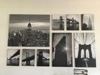 Schilderij set 9 x Brooklyn Bridge, Antiek en Kunst, Ophalen