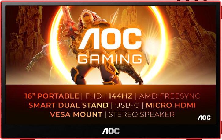 AOC 16G3 Portable Gaming Monitor - Nieuw!, Computers en Software, Monitoren, Zo goed als nieuw, 101 t/m 150 Hz, HDMI, USB-C, Gaming