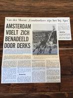 Voetbal krantenartikel FC Amsterdam Ajax oktober 1974, Verzamelen, Sportartikelen en Voetbal, Ophalen of Verzenden, Ajax