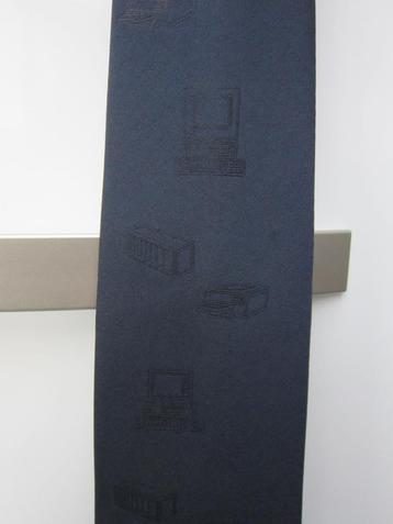 Stropdas, Nieuw, Donkerblauw met figuurtjes o.a. PC, Printer beschikbaar voor biedingen