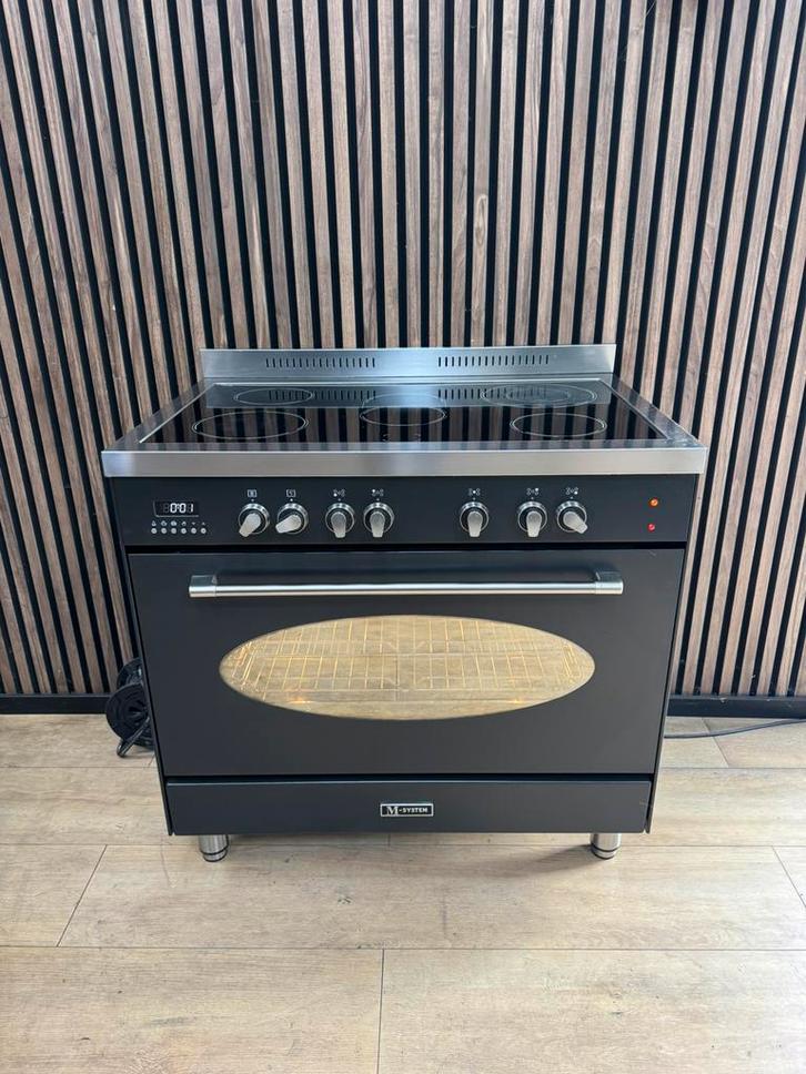 Luxe Antraciet Boretti M-system Fornuis (Gratis bezorgen), Witgoed en Apparatuur, Kookplaten, Zo goed als nieuw, Vrijstaand, Keramisch