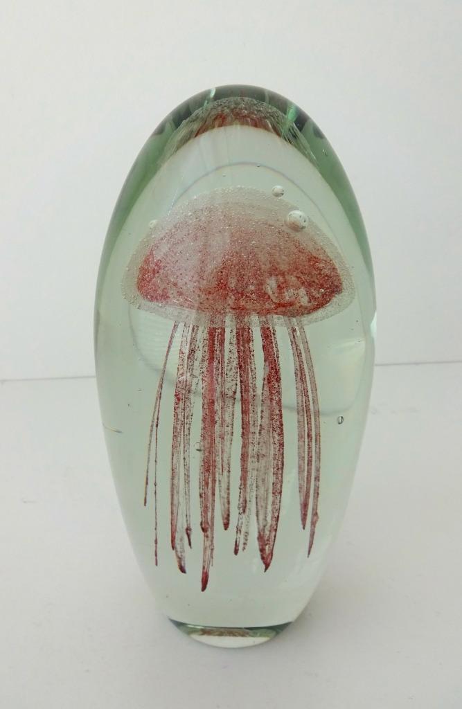 Glazen object helder met kwal in de kleur roze 3763-g, Antiek en Kunst, Kunst | Designobjecten, Ophalen of Verzenden