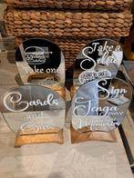 Decoratieve Spiegel Borden met Houten Voet, Ophalen of Verzenden, Zo goed als nieuw