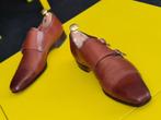 Prachtige Santoni schoenen met 2 gesp en Cognac kleur maat 7, Bruin, Verzenden, Santoni, Gespschoenen