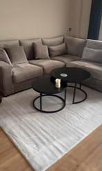 Set van 2 Ronde Houten Salontafels, Huis en Inrichting, Tafels | Salontafels, Ophalen, Gebruikt, 50 tot 100 cm, Minder dan 50 cm