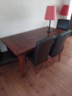 Eiken eethoek met 6  stoelen. en 2 schemerlampen., Huis en Inrichting, Complete eetkamers, Ophalen, Zo goed als nieuw