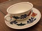 Boch Boerenbont soepkom met schotel, Antiek en Kunst, Ophalen of Verzenden
