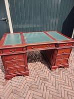 Klassiek Engels bureau - Mahoniehout - Leer - Directiebureau, Huis en Inrichting, Bureaus, Ophalen, Gebruikt, Bureau