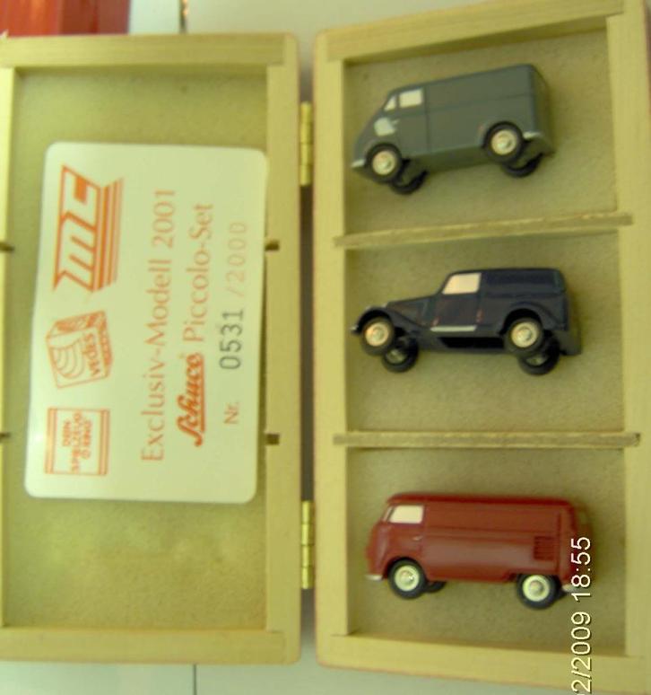 Schuco Piccolo set Volkswagen Bus DKW Mercedes 1:87 modelaut, Hobby en Vrije tijd, Modelauto's | 1:87, Nieuw, Auto, Schuco, Ophalen of Verzenden