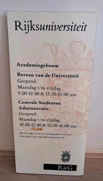 Origineel naambord Academiegebouw Groningen beschikbaar voor biedingen