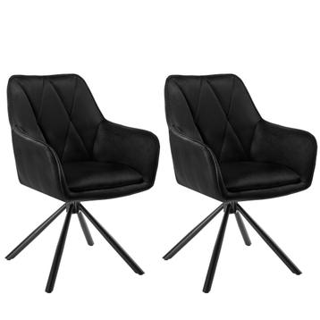 Eetkamerstoelen - 2 Stuks - Ergonomische - Zwart beschikbaar voor biedingen