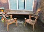 Acacia hardhouten tuinset - tuintafel met 4 stoelen, Tuin en Terras, Tuinsets en Loungesets, Ophalen, Gebruikt, 6 zitplaatsen
